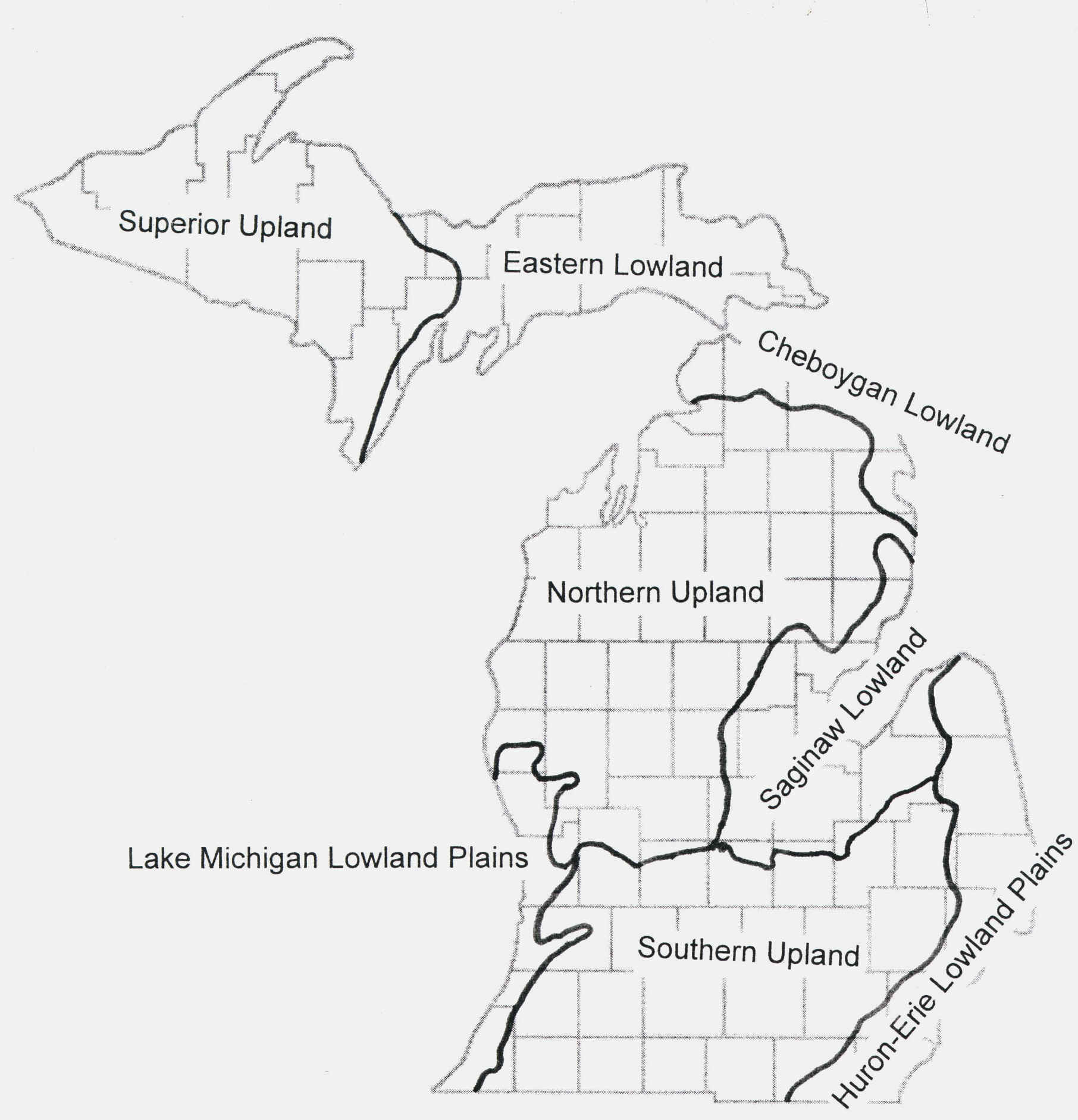 Physiographic Regions Of Michigan